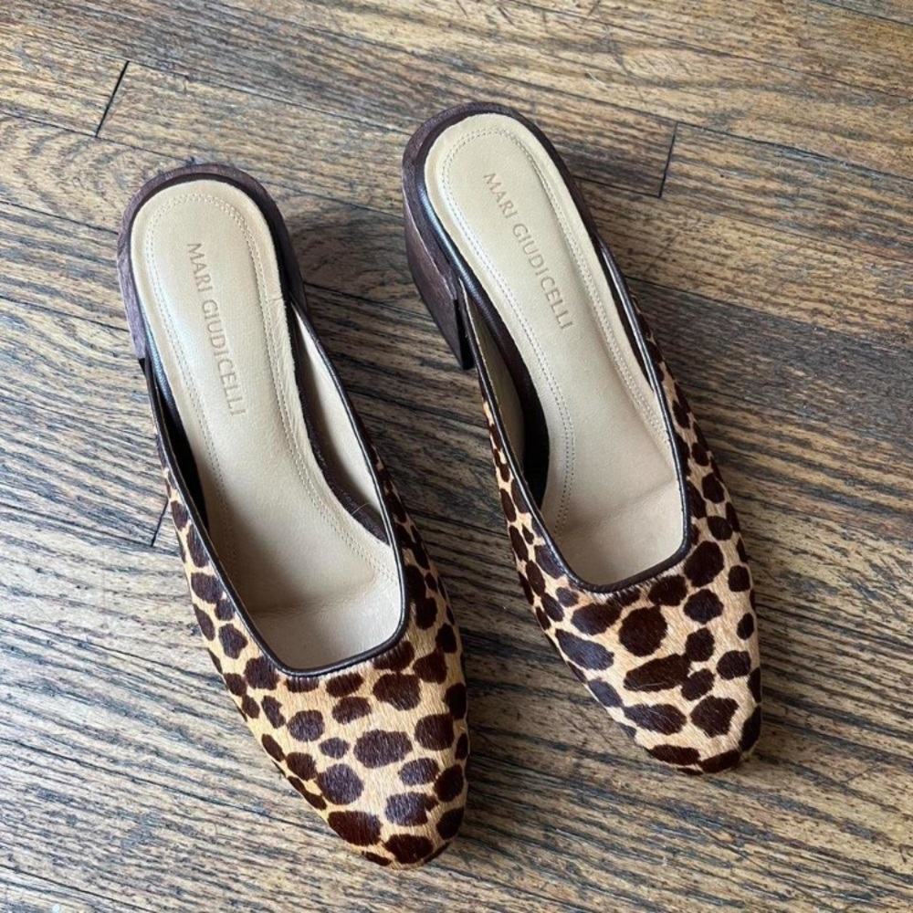 Mari Giudicelli Leblon Pony Hair Animal Print Mule